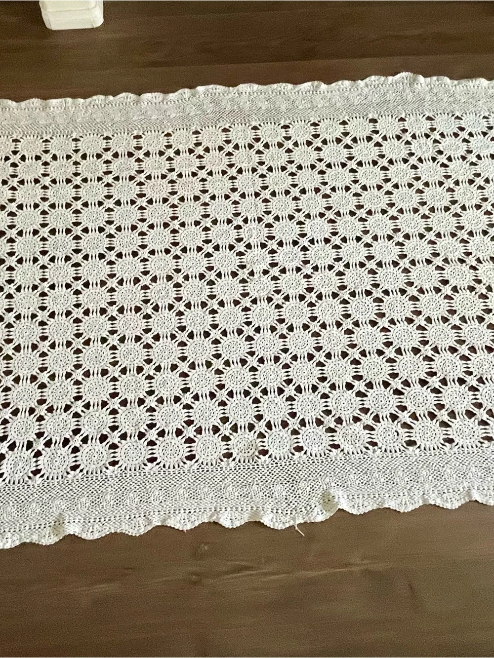 Handmade White Crochet Throw Blanket 50/86 Inches